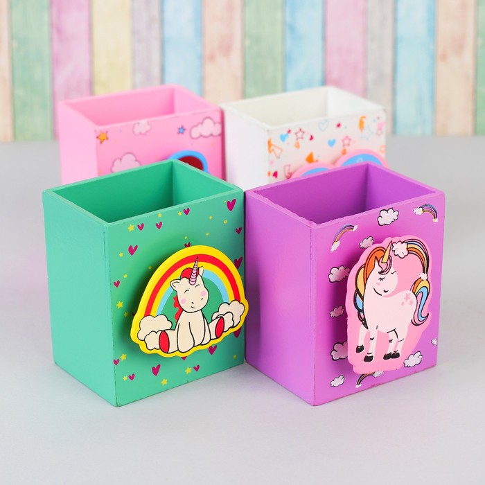 Карандашница &quot;Счастливый единорог&quot;  МИКС