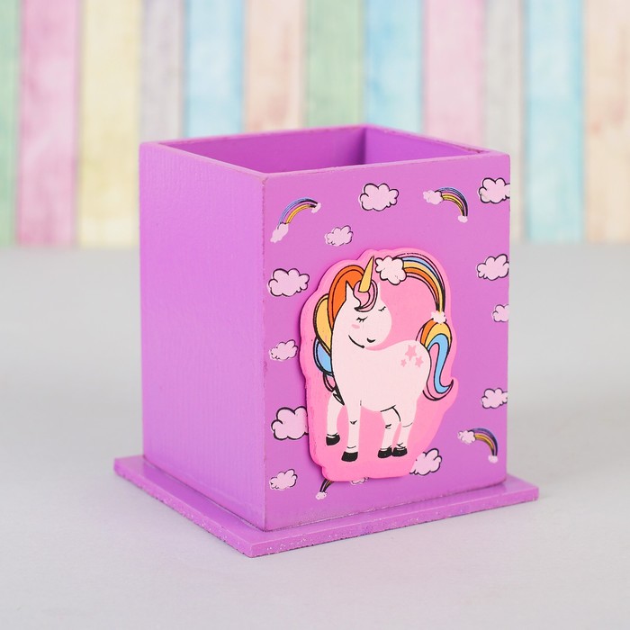 Карандашница "Счастливый единорог", большая МИКС