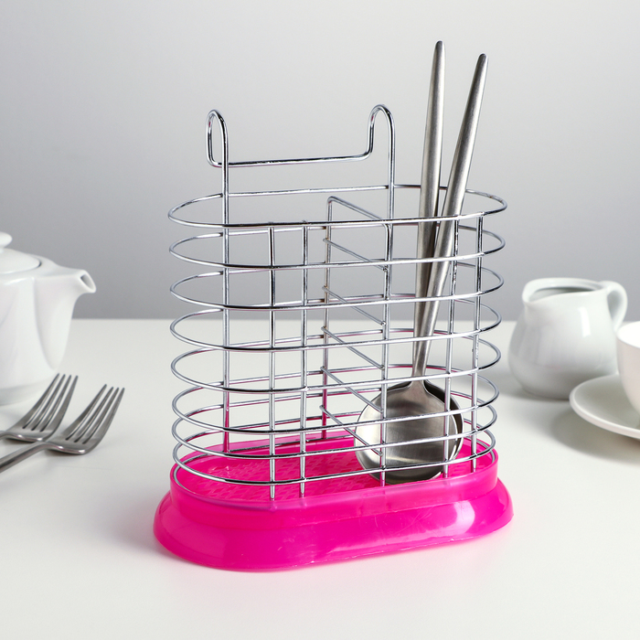 Сушилка для столовых приборов подвесная 15,5х11х19 см, цвет Микс