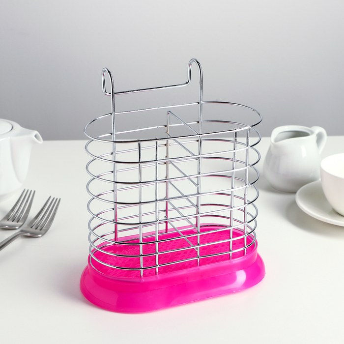 Сушилка для столовых приборов подвесная 15,5х11х19 см, цвет Микс