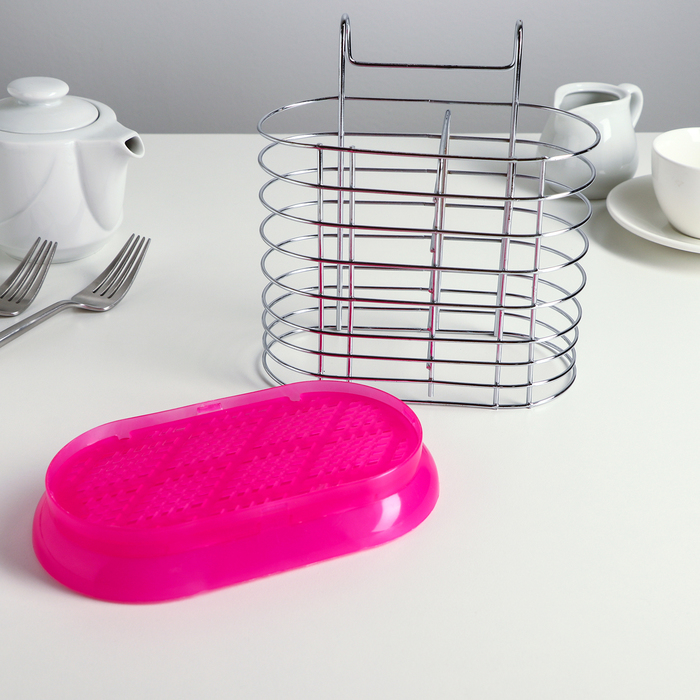 Сушилка для столовых приборов подвесная 15,5х11х19 см, цвет Микс
