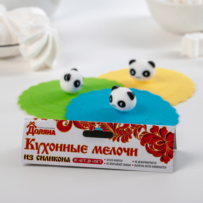 Крышка-непроливайка "Панда" 11 см, цвета МИКС