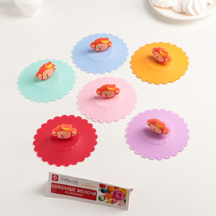 Крышка-непроливайка "Обезьянка" 11 см, цвета МИКС