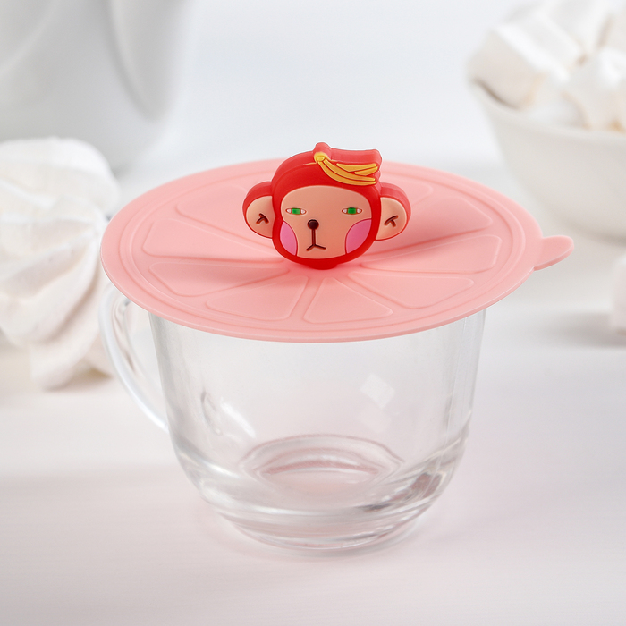 Крышка-непроливайка "Обезьянка" 11 см, цвета МИКС