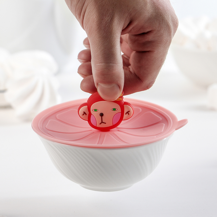 Крышка-непроливайка "Обезьянка" 11 см, цвета МИКС