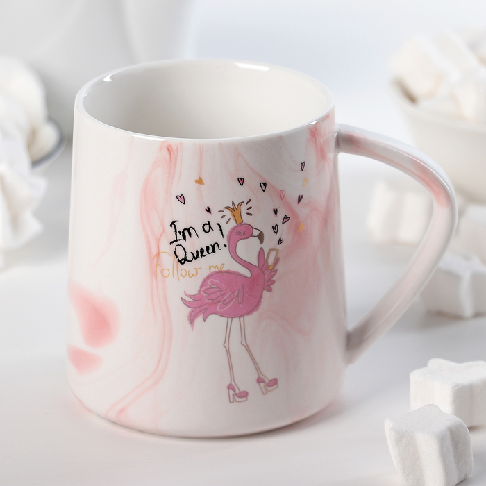 Кружка "Королевский фламинго" 350 мл, 12х9х10 см, цвета и рисунок МИКС