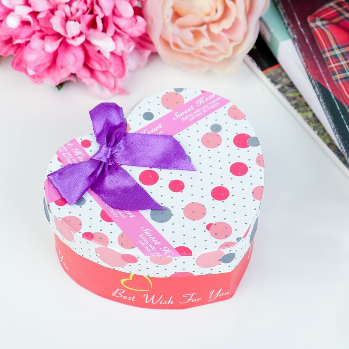 Коробка подарочная сердце 10 х 11 х 5,5 см МИКС