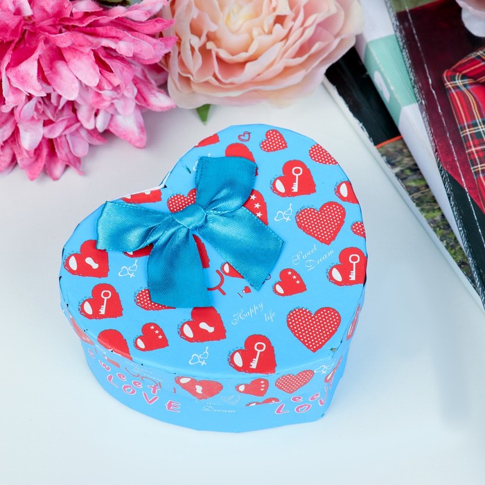 Коробка подарочная сердце 10 х 11 х 5,5 см МИКС