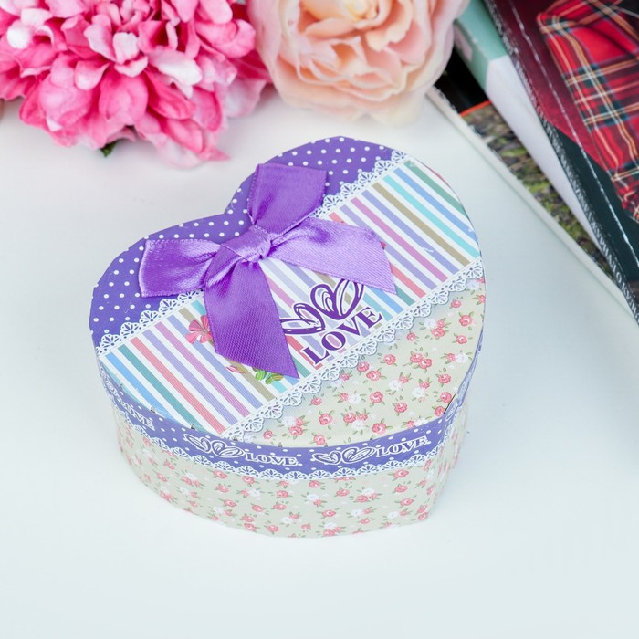 Коробка подарочная сердце 10 х 11 х 5,5 см МИКС