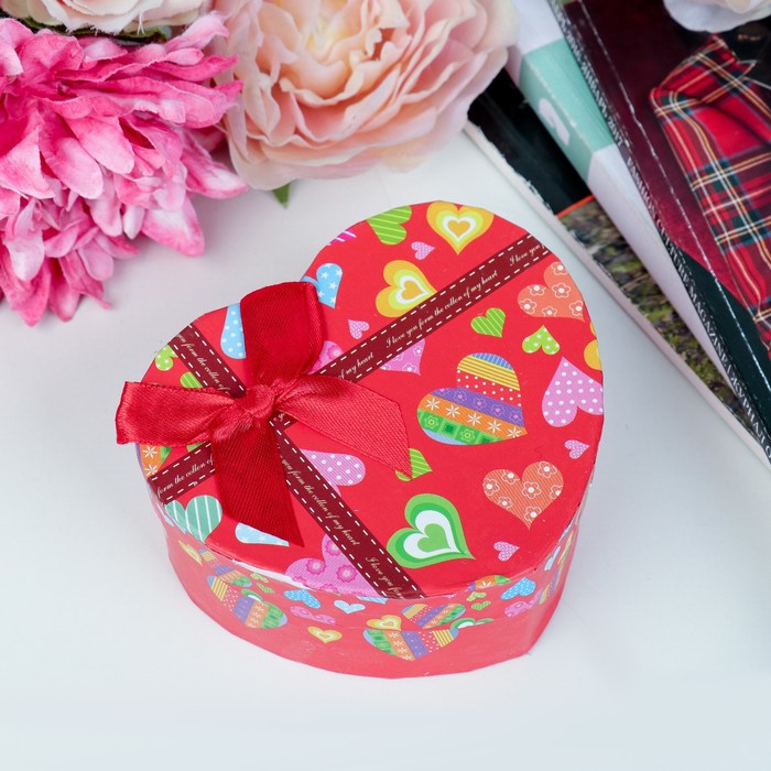 Коробка подарочная сердце 10 х 11 х 5,5 см МИКС