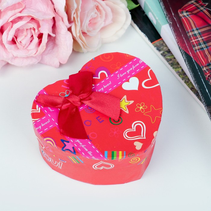 Коробка подарочная сердце 10 х 11 х 5,5 см МИКС