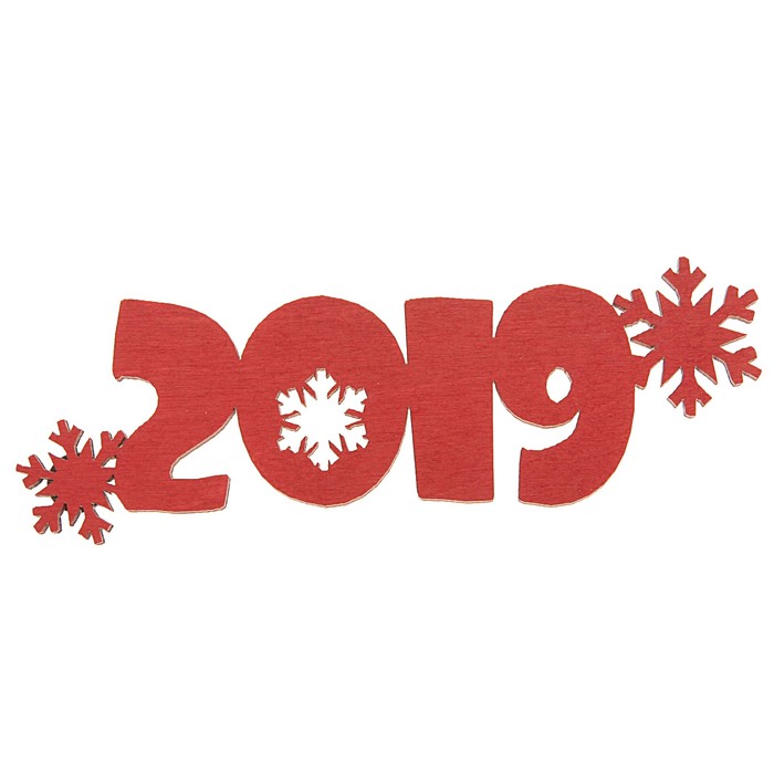 Топпер-магнит "2019", 13,2 х 4,8 см, красная груша