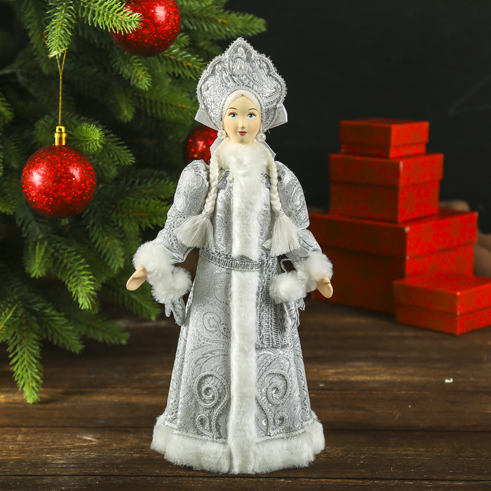 Новогодняя кукла "Снегурочка с варежками" 29,5х14 см