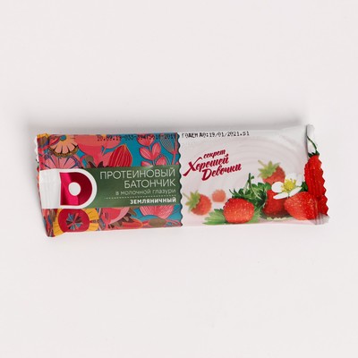 Батончик Виталад "Секрет хорошей девочки", протеиновый, земляничный, в молочной глазури, 40   390235