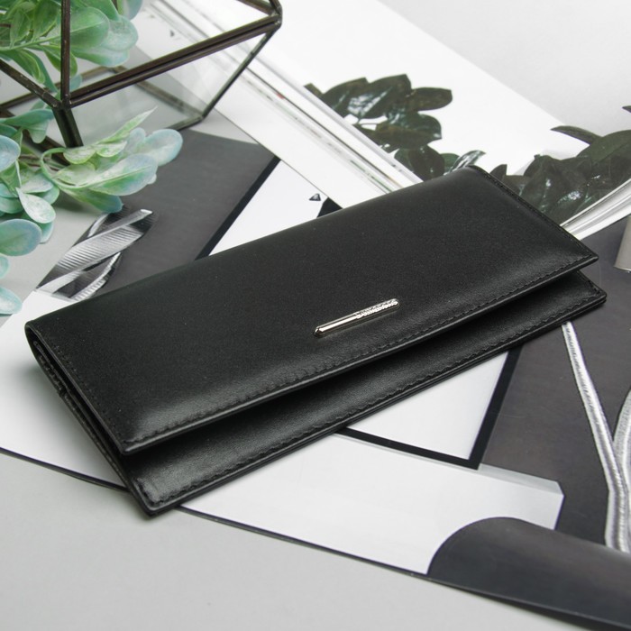 Кошелек жен 04-02-01, 18*2,5*9, 2отд, д/кред, д/монет, н/карман, черный