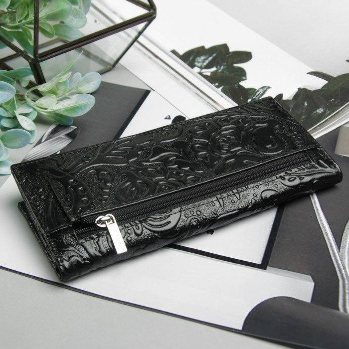 Кошелек жен 04-02-04, 18*2,5*9, 2отд, д/кред, д/монет, н/карман, черный