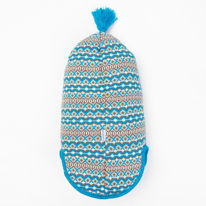 Балаклава зимняя для мальчика, размер 48-50, васильковый