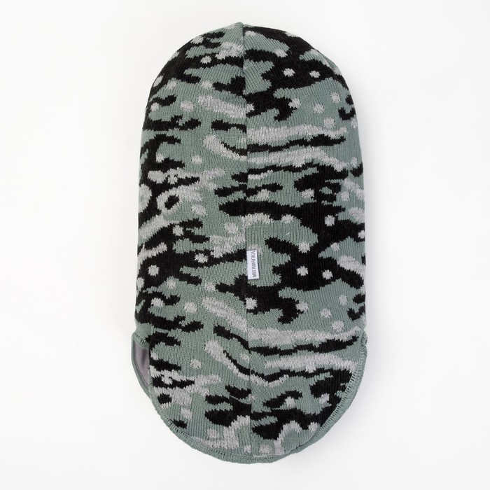 Балаклава зимняя для мальчика, размер 46-48, хаки