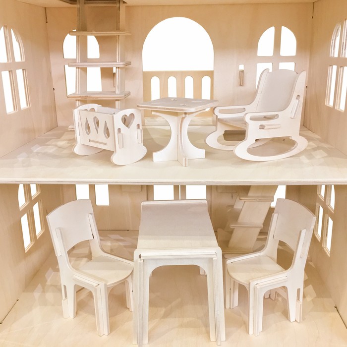 Кукольный домик Арина с мебелью (12 предметов)