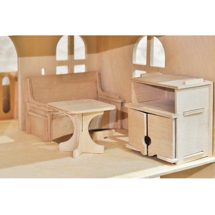 Кукольный домик Арина с мебелью (12 предметов)