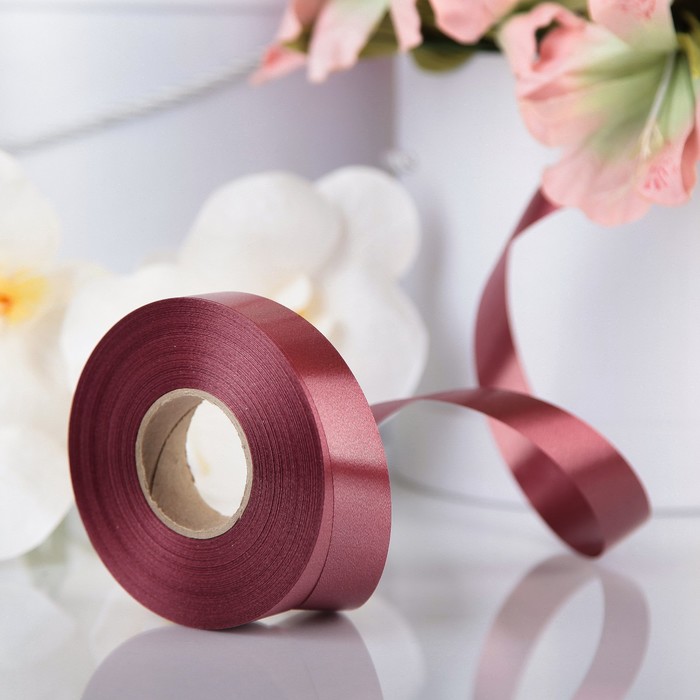 Лента для декора и подарков шоколад, 2 см х 45 м