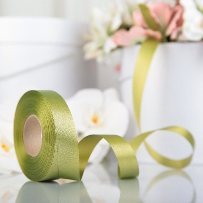 Лента для декора и подарков, хаки, 2 см х 45 м