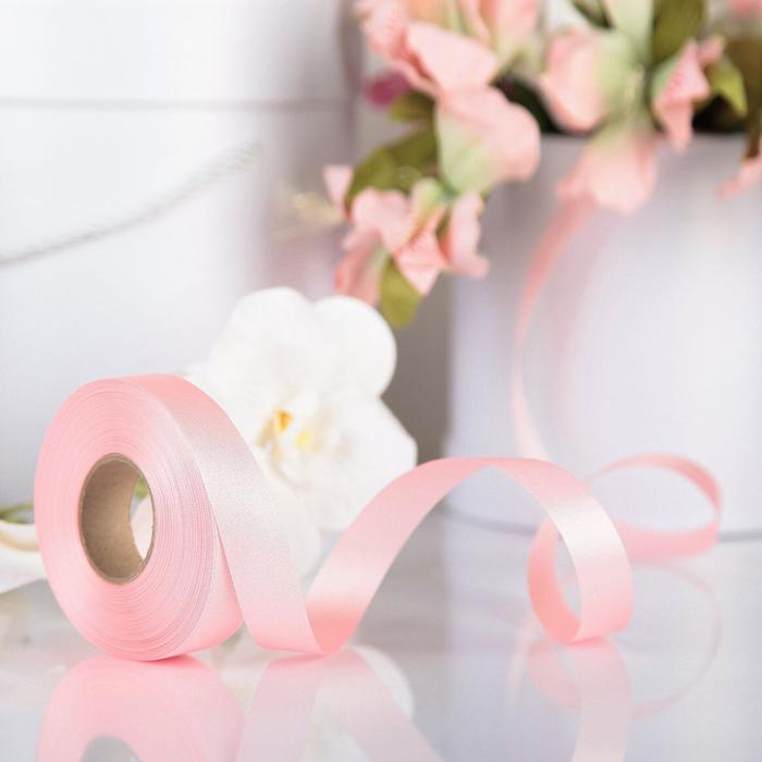 Лента для декора и подарков, светло-розовая, 2 см х 45 м