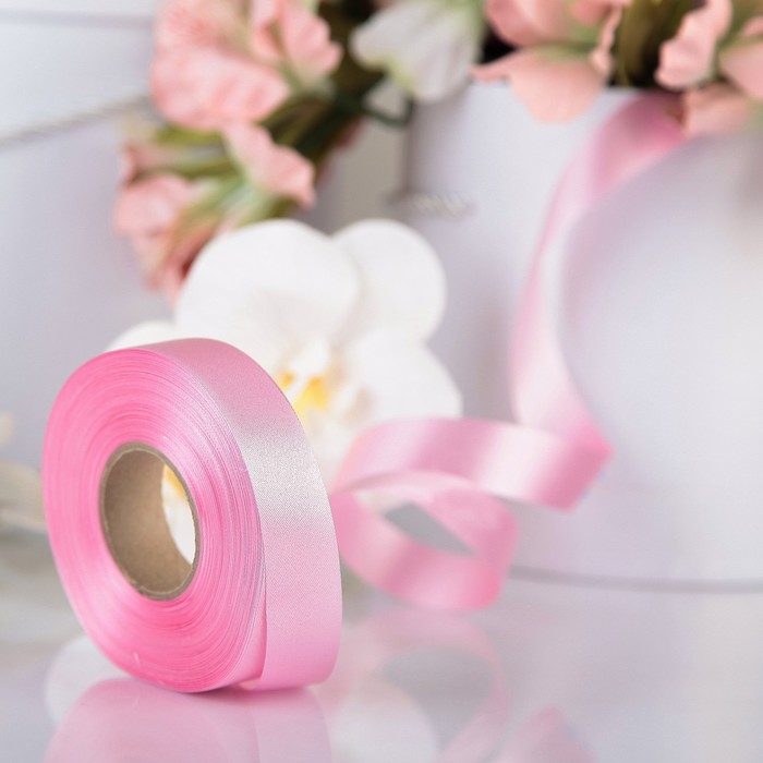 Лента для декора и подарков, светло-розовая, 2 см х 45 м