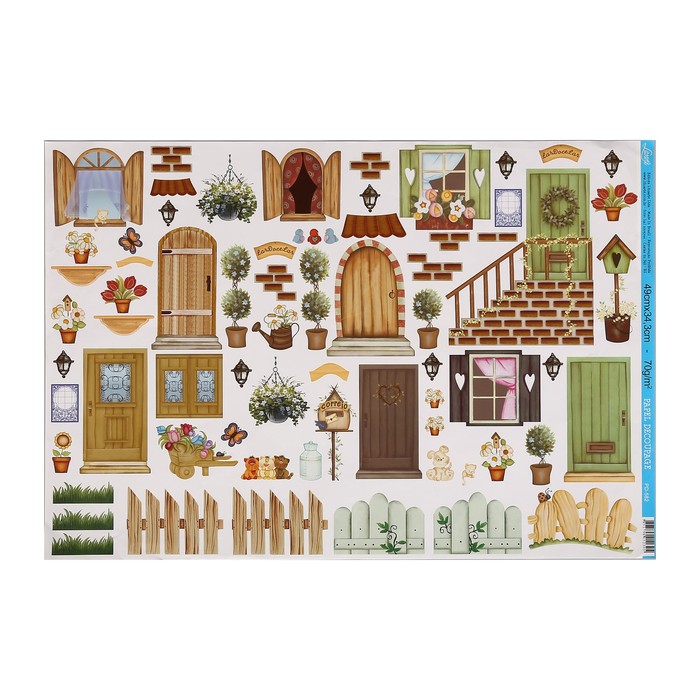 Декупажная бумага Litoarte "Двери, окна, крыльцо" 49х34,3 см