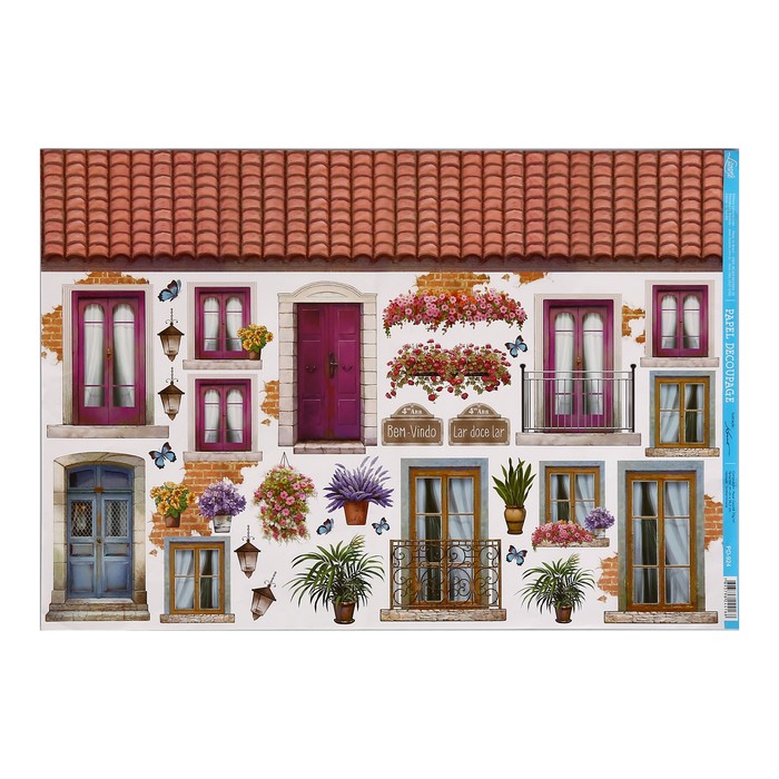 Декупажная бумага Litoarte "Летний домик" 49х34,3 см