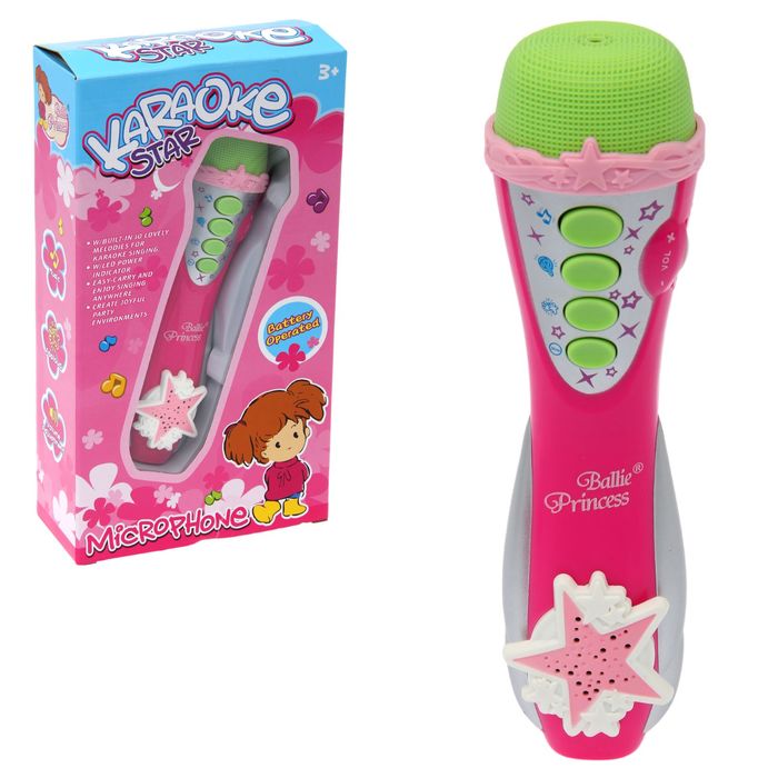 Микрофон "Караоке", звуковые эфефекты, работает от батареек