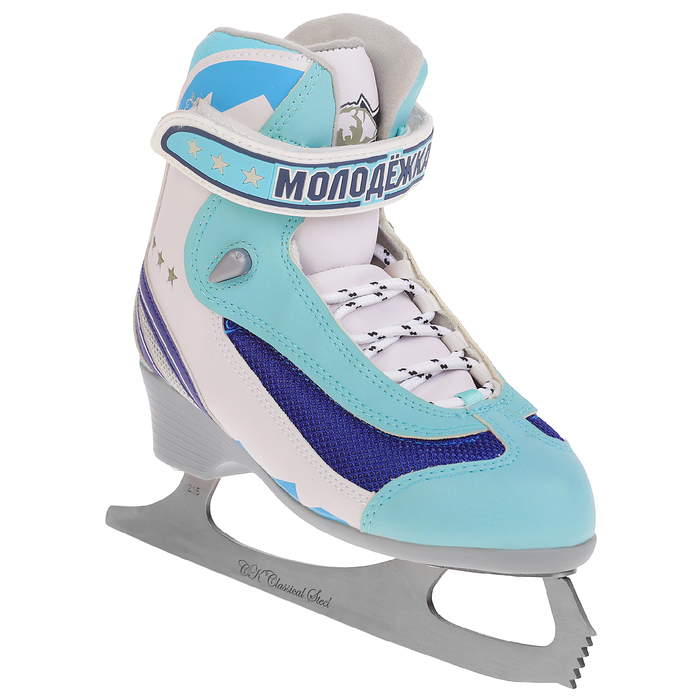 Коньки фигурные Молодежка MFS, цвет синий, размер 35