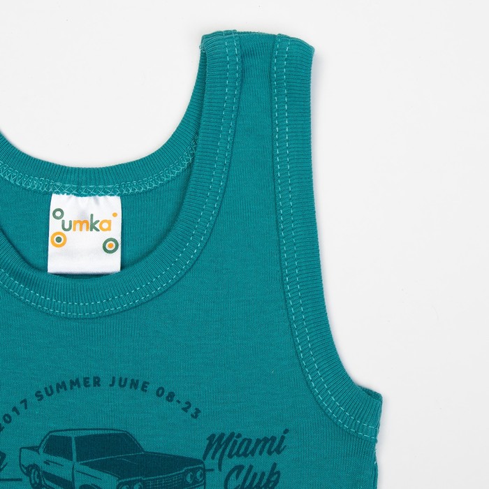 Комплект для мальчика( майка, трусы-боксеры) А .103-003-00001, темно-бирюзовый, рост 92