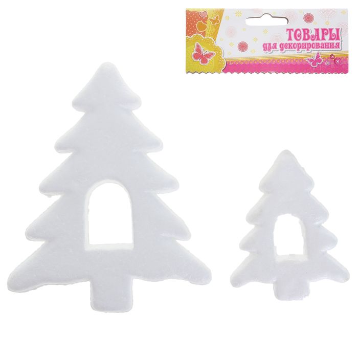 Фигурка для поделок и декорирования "Елочка с окошком большая и малая",разм 1 шт 8,5*7, 12*15