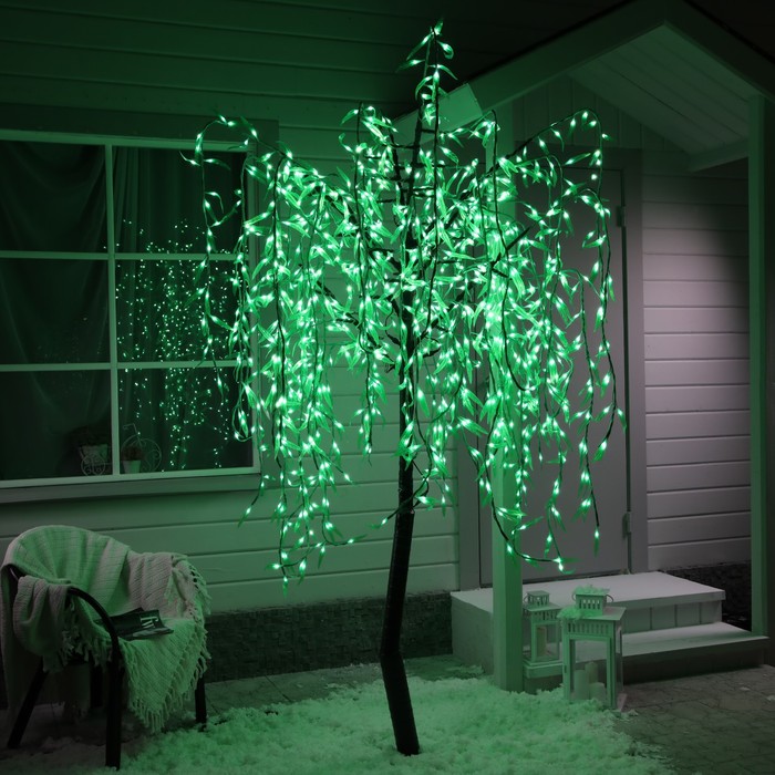 Светодиодное дерево «Плакучая ива» 2 м, 1152 LED, постоянное свечение, 220 В, свечение белое светодиодное дерево плакучая ива 2 5 м 1728 led постоянное свечение 220 в свечение зелёное