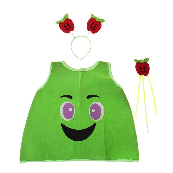 Карнавальный набор "Яблоко", ободок, жезл, накидка, 3-6 лет