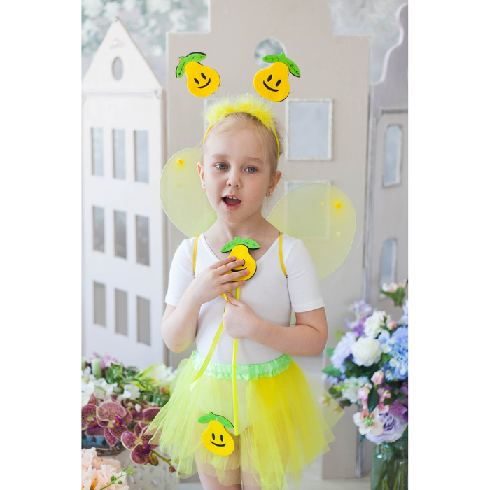 Карнавальный набор "Груша", 4 предмета: ободок, жезл, крылья, юбка, 3-4 года