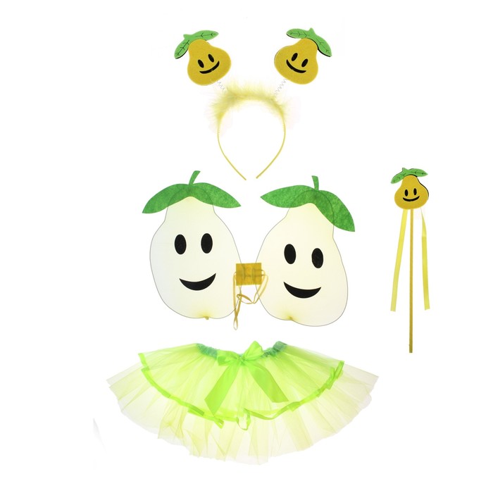 Карнавальный набор "Груша", 4 предмета: ободок, жезл, крылья, юбка, 3-4 года