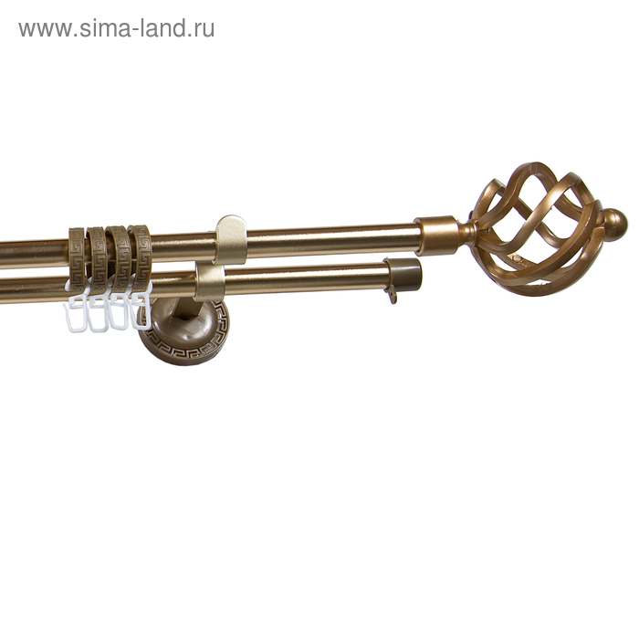 

Карниз двухрядный 300 см, d=1,6 см, цвет матовое золото