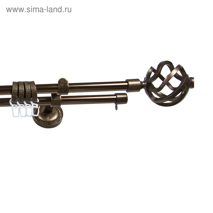 

Карниз двухрядный 320 см, d=1,6 см, цвет старое золото
