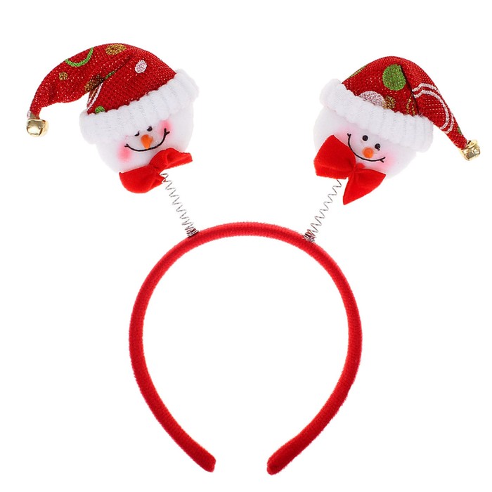 Карнавальный ободок "Снеговик" с колокольчиками