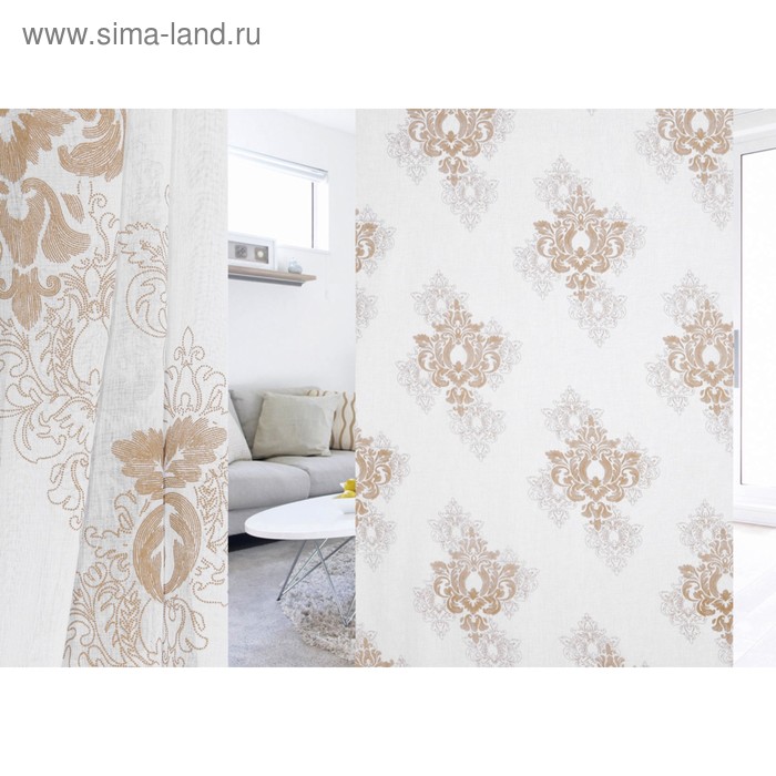 

Ткань тюлевая, ширина 280 см, лён, печать