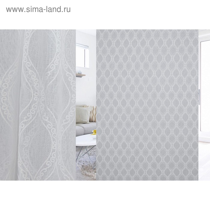 

Ткань тюлевая, ширина 280 см, лён, печать