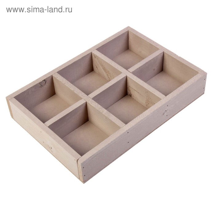

Кашпо деревянное 28×19×5 см "Six, 6 ячеек", коричневый Дарим Красиво