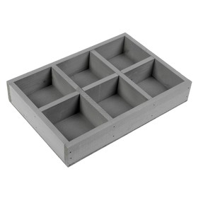 

Кашпо деревянное 28×19×5 см "Six, 6 ячеек", серый Дарим Красиво