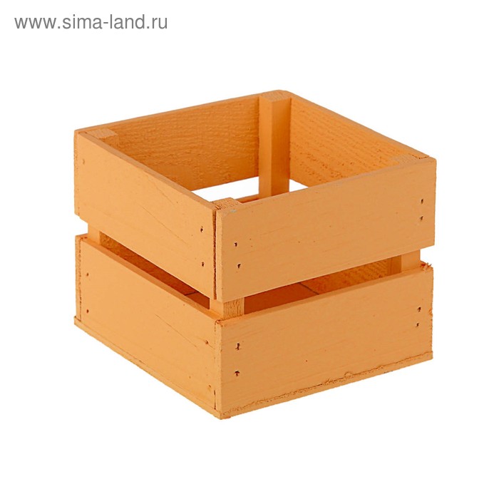

Кашпо деревянное 12×11×9 см "Однушка Лайт", двухреечное, абрикосовый Дарим Красиво