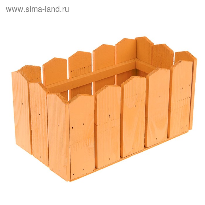 

Кашпо деревянное 23×12×12 см "Заборчик", жёлтый Дарим Красиво