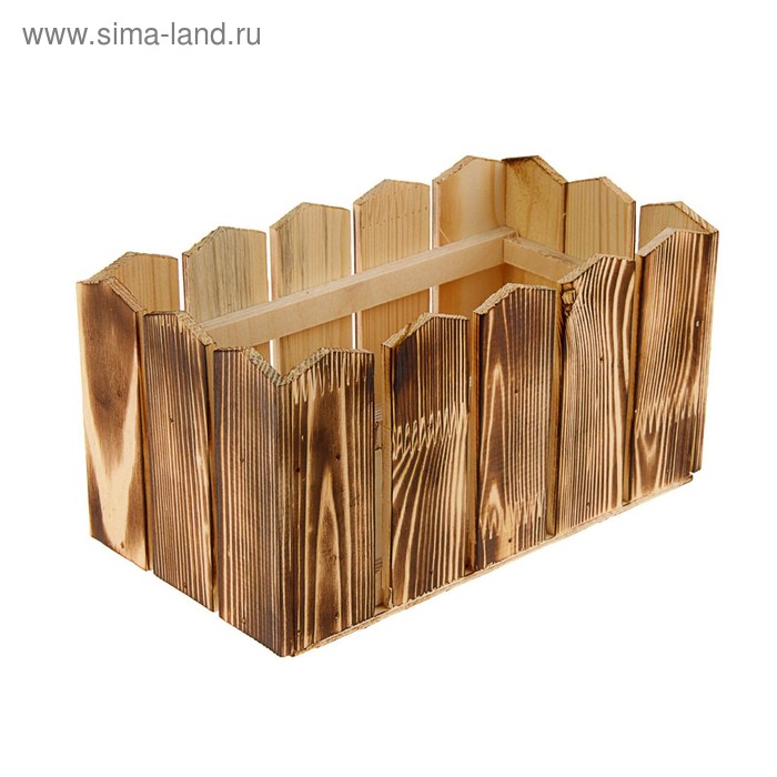 

Кашпо деревянное 23×12×12 см "Заборчик", обжиг Дарим Красиво