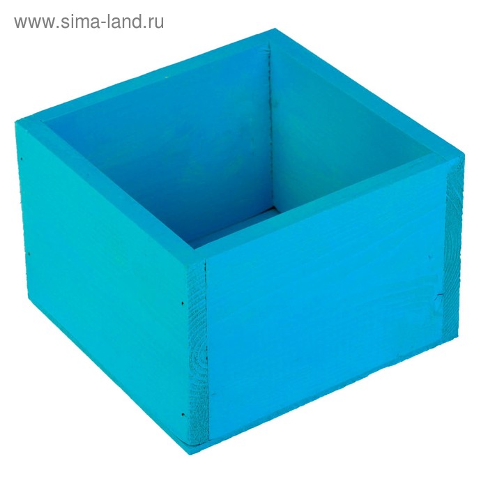 

Кашпо деревянное 14.5×12.5×9 см Элегант, голубой Дарим Красиво
