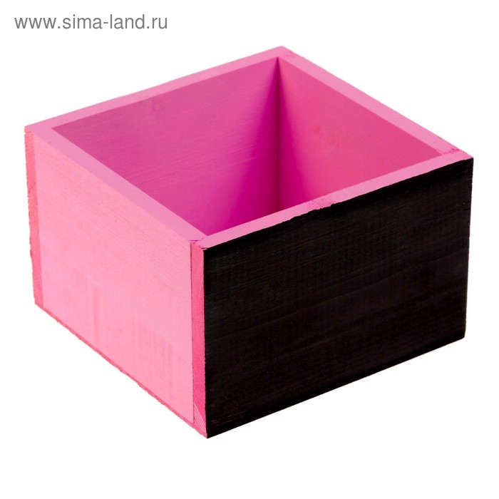

Кашпо деревянное 14.5×12.5×9 см Элегант, грифельная сторона, розовый Дарим Красиво